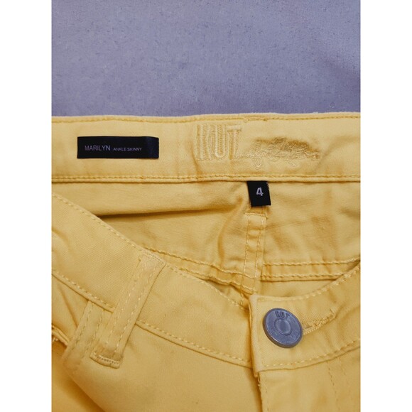 Women's Kut from the Kloth Marilyn Ankle Skinny Jeans Yellow 4 - Picture 5 of 7